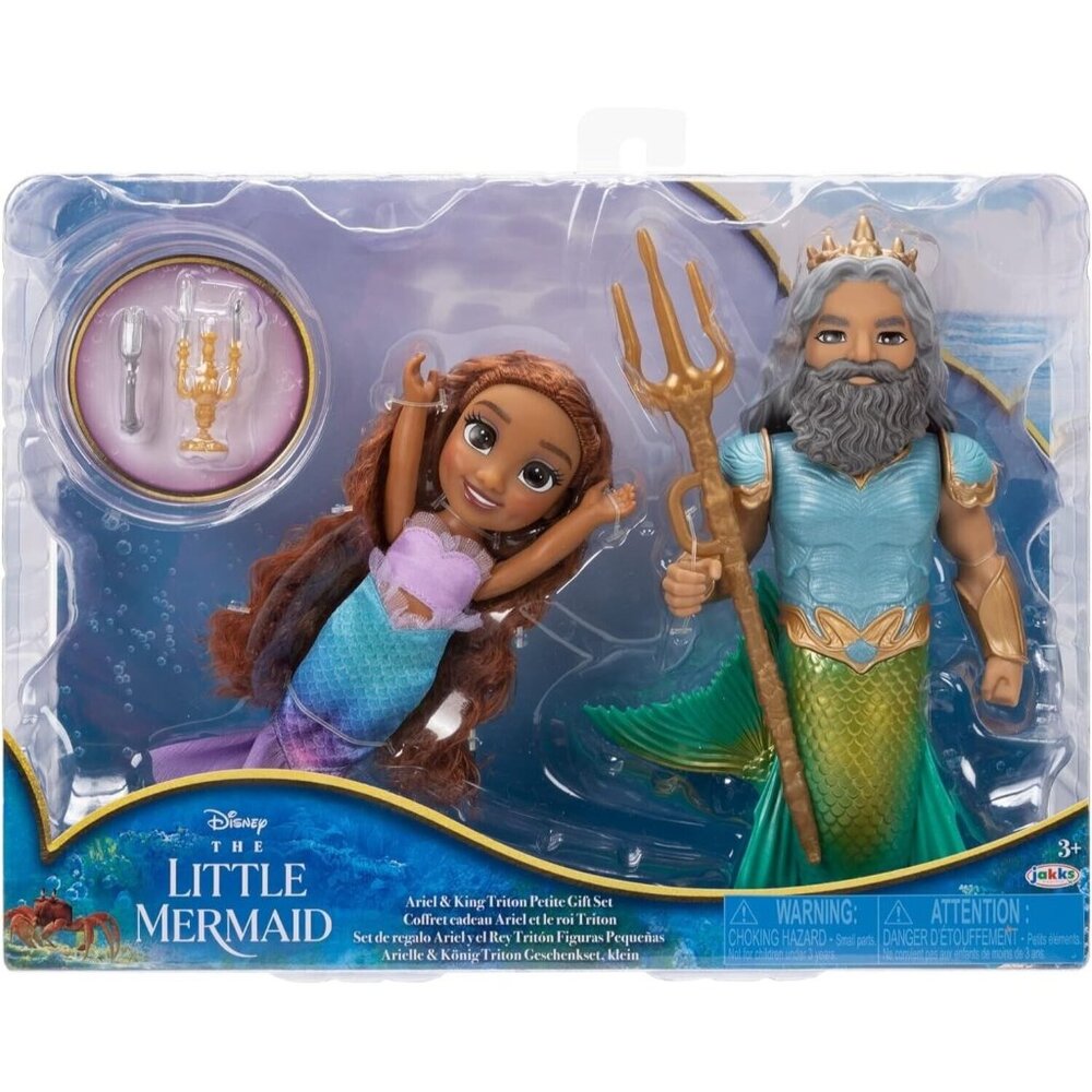 Disney The Little Mermaid Ariel Doll and King Triton Petite Gift Set 6 Inches